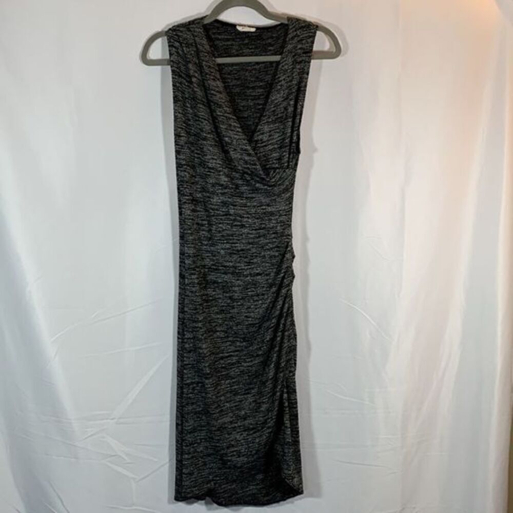 Wilfred Free Heather Grey Low Cut Front Slit Dress